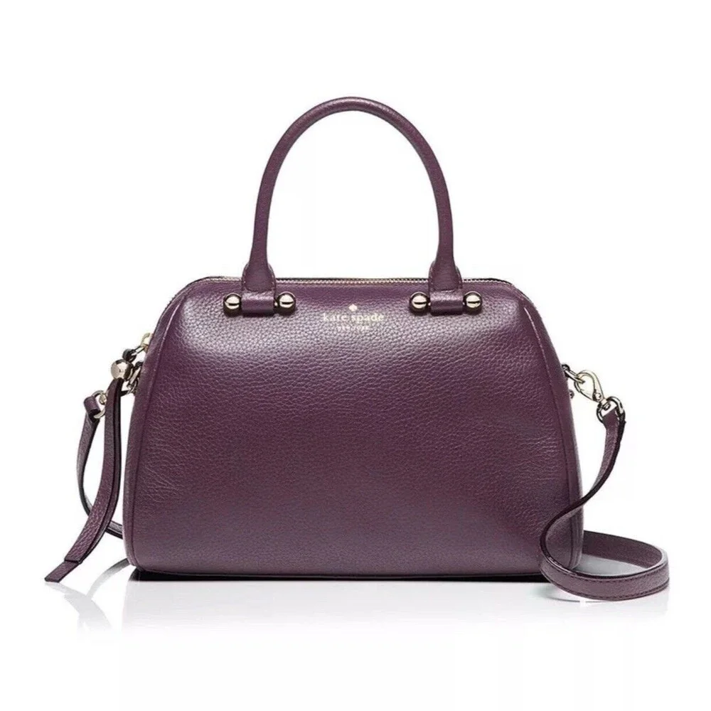 Kate Spade Charles Street Mini Brantley Leather Bag Wallet Purple Soft Aubergine